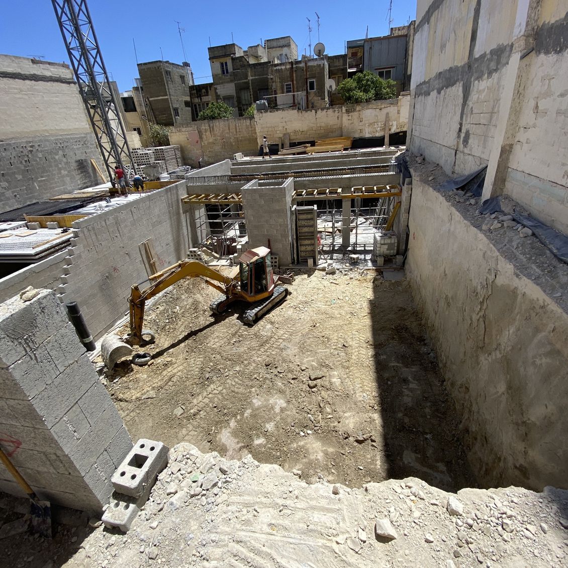 construction site crawler excavation