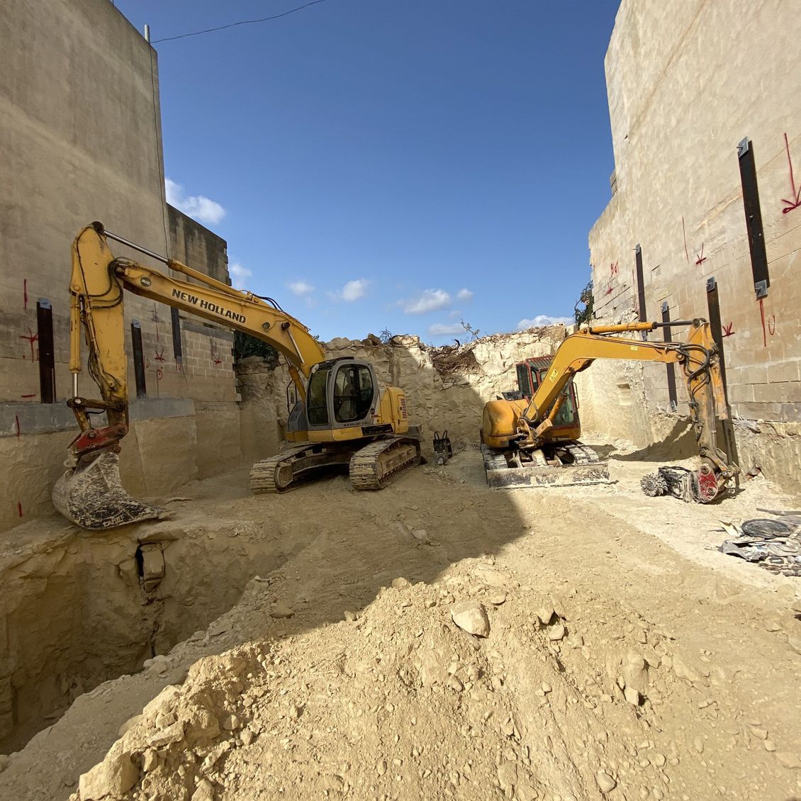 construction site crawler excavation