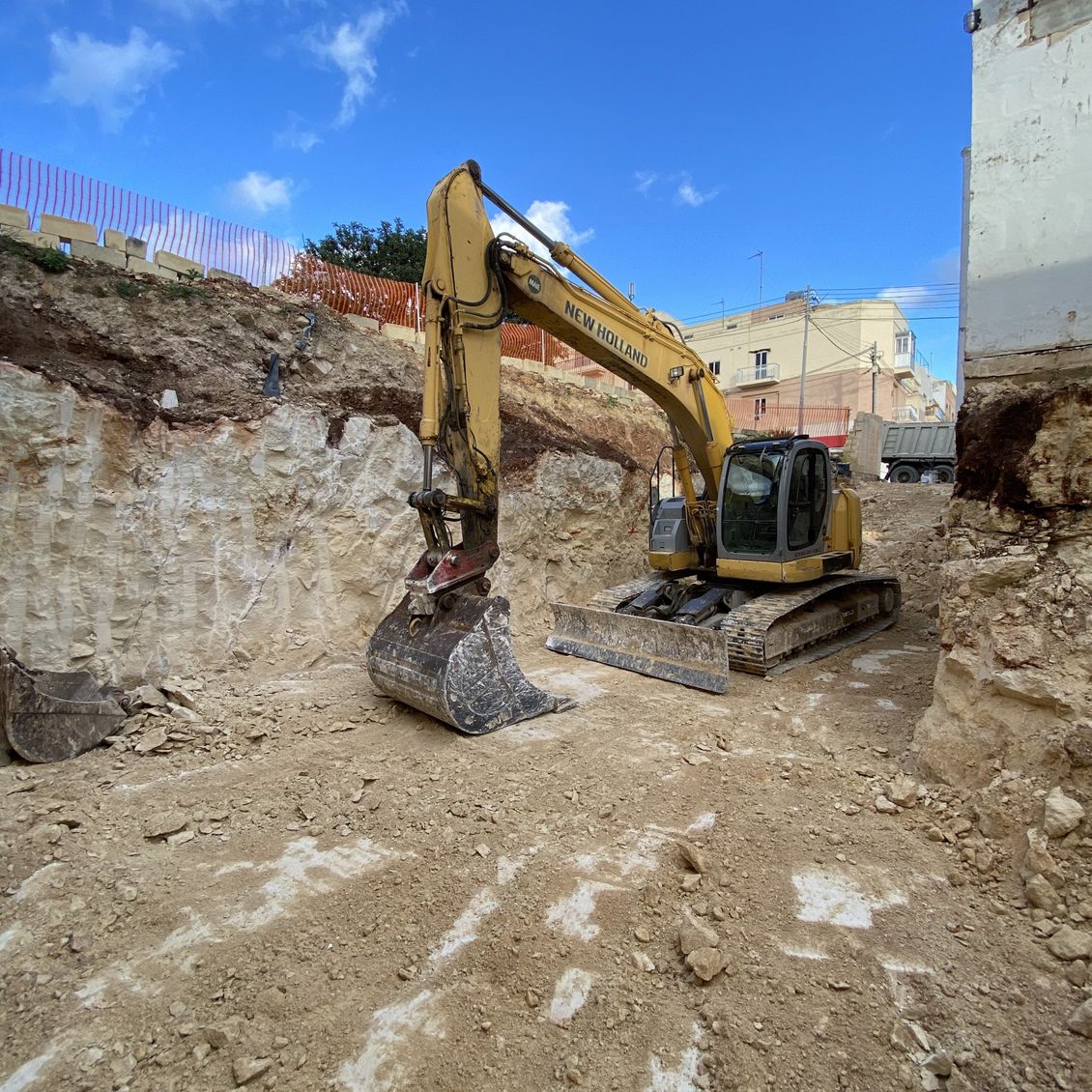 construction site crawler excavation