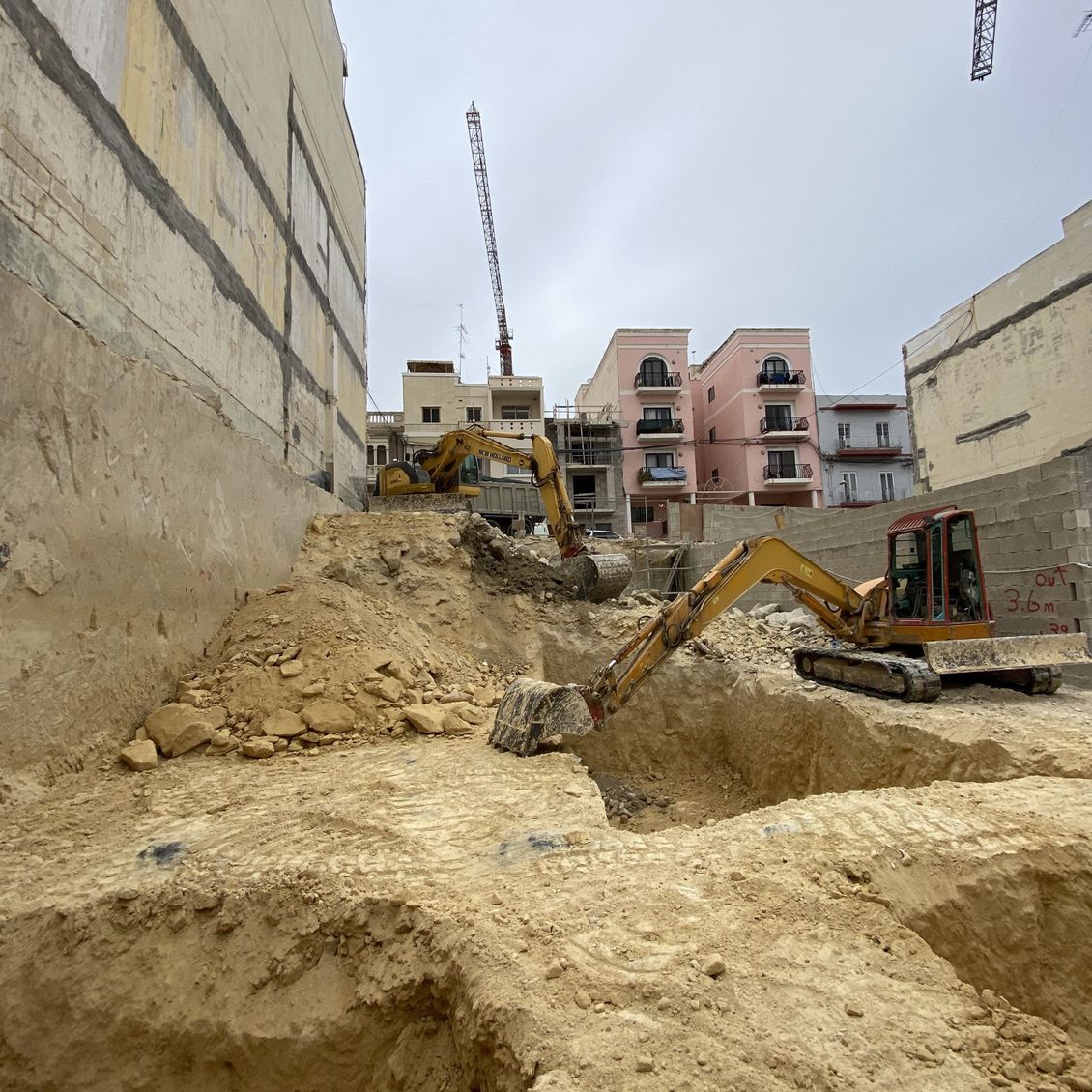 construction site crawler excavation